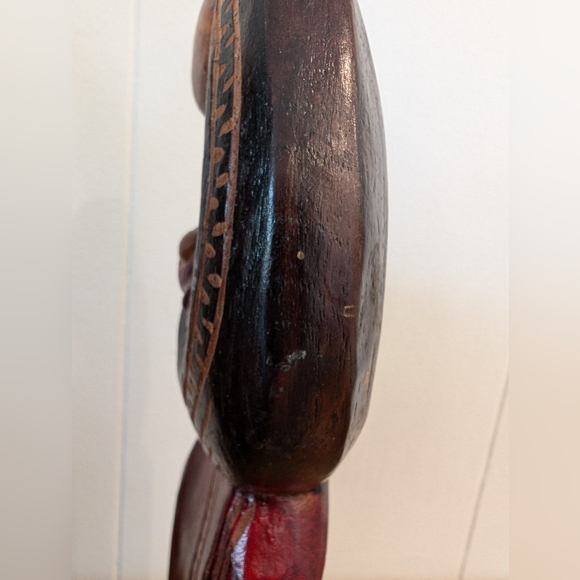 Set of Hand Carved Wooden Andean Motherhood Figurines Folk Art from Ecuador 10" - Picture 12 of 14